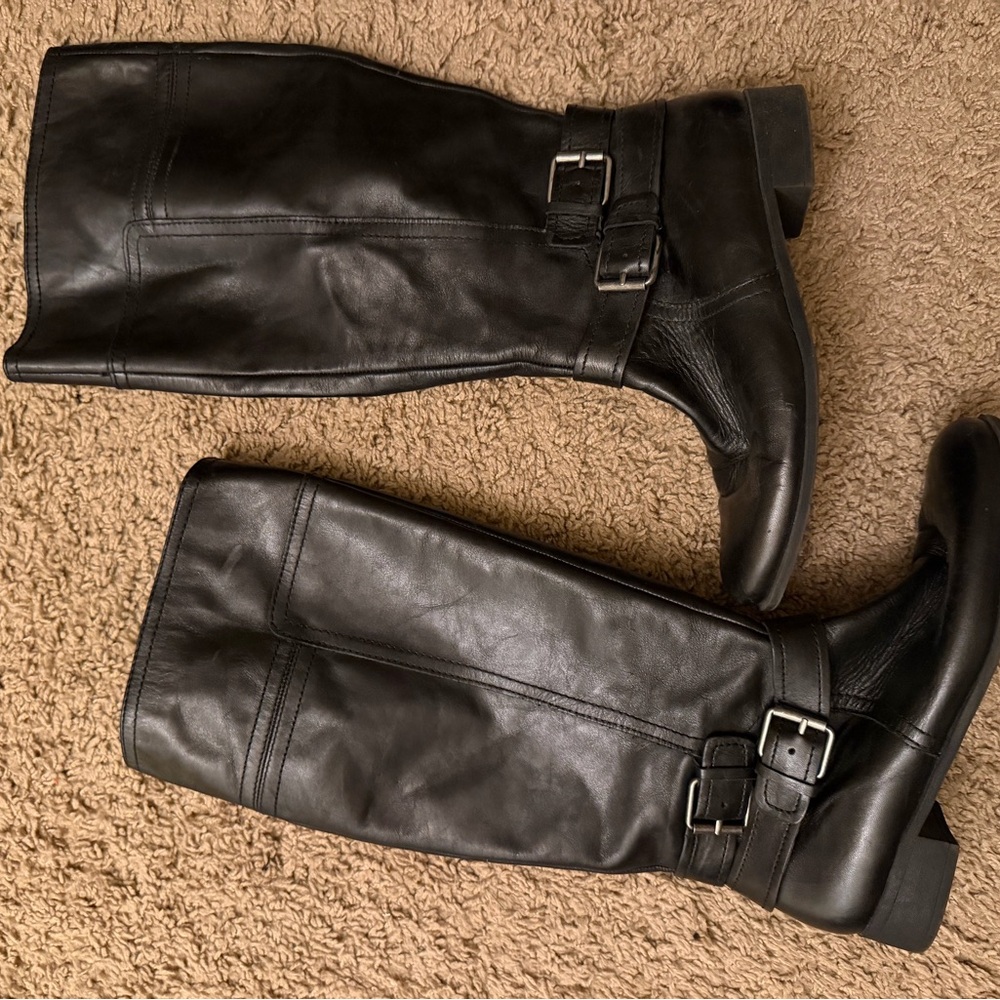Women’s black leather boots